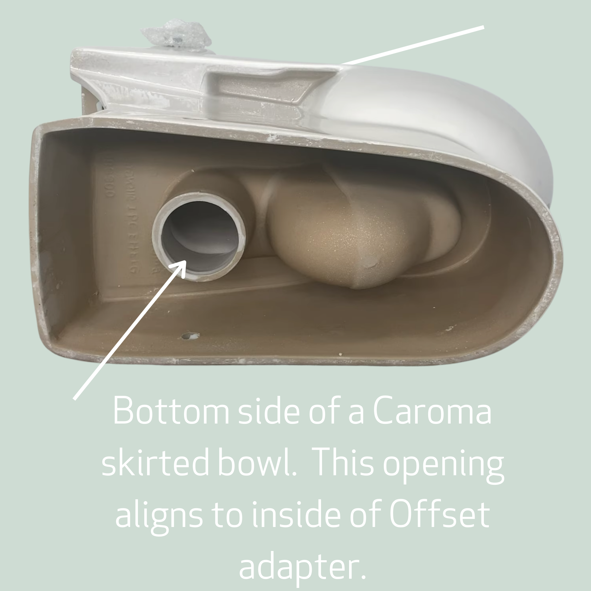 where to align Caroma bowl to Smart Connect offset adapter