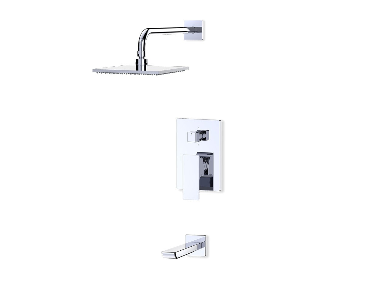 Jovian Tub & 8” Rain Shower Trim Kit, (Two Handle)